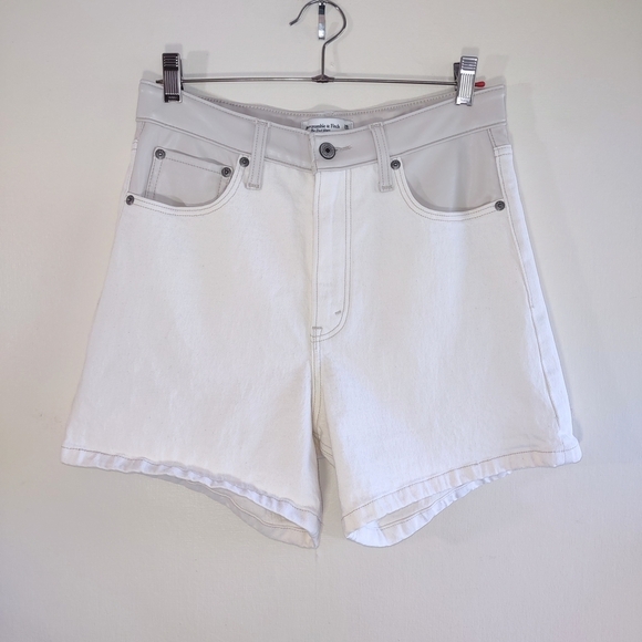 Abercrombie Fitch Faux Leather & Denim High Waist Shorts  Size 28 Urban Boho - Picture 3 of 9